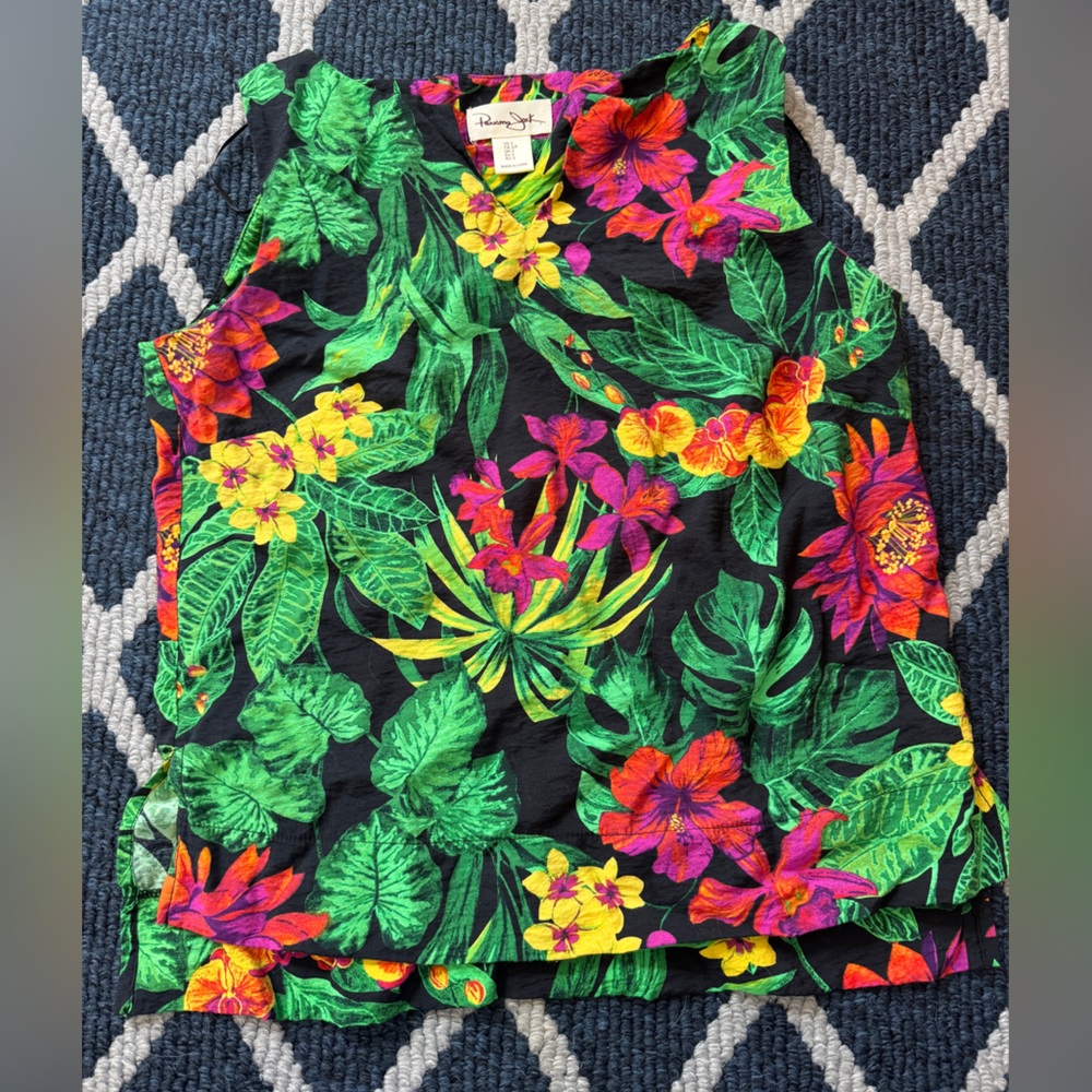 Panama Jack 2-Piece Pants Set Black/Green Tropical S - Picture 3 of 7